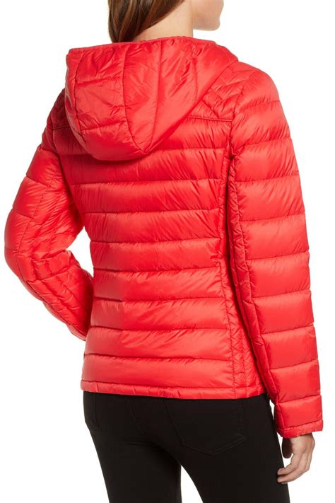 michael kors red puffer jacket|Michael Kors packable puffer jacket.